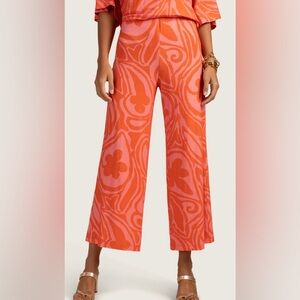 Trina Turk Women's M Atoll Wide Leg Abstract Print Pants Contemporary